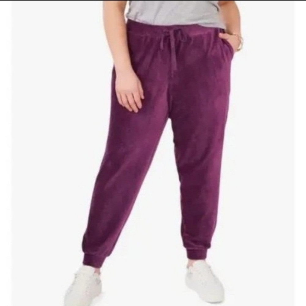 Vince Camuto Purple Corduroy Drawstring Joggers 2X